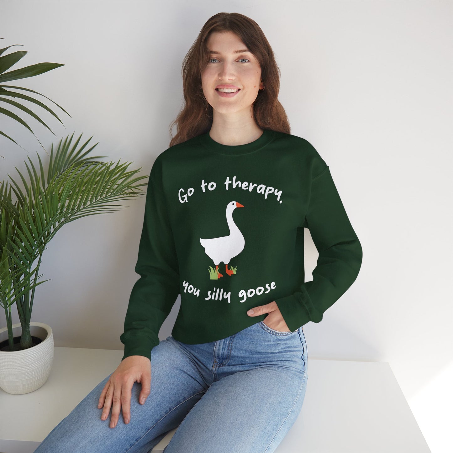 Go to Therapy, You Silly Goose - Unisex Crewneck Sweatshirt