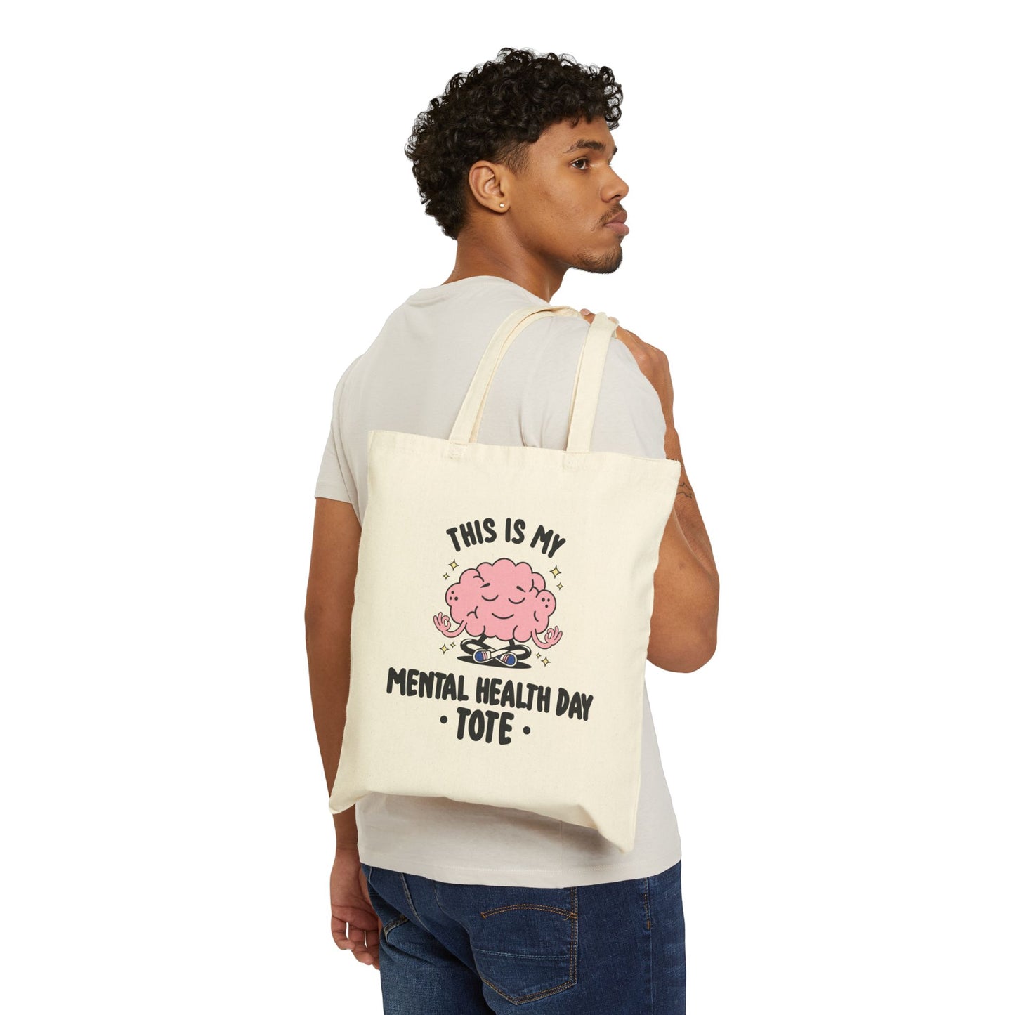 This Is My Mental Health Day" Canvas Tote Bag