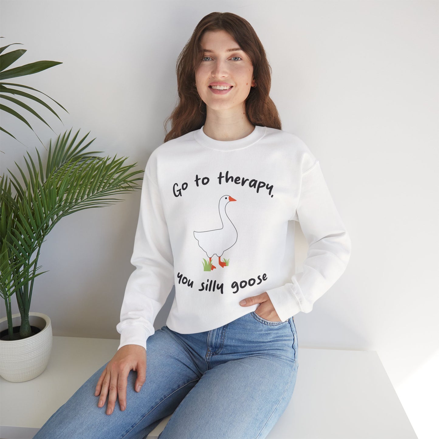 Go to Therapy, You Silly Goose - Unisex Crewneck Sweatshirt