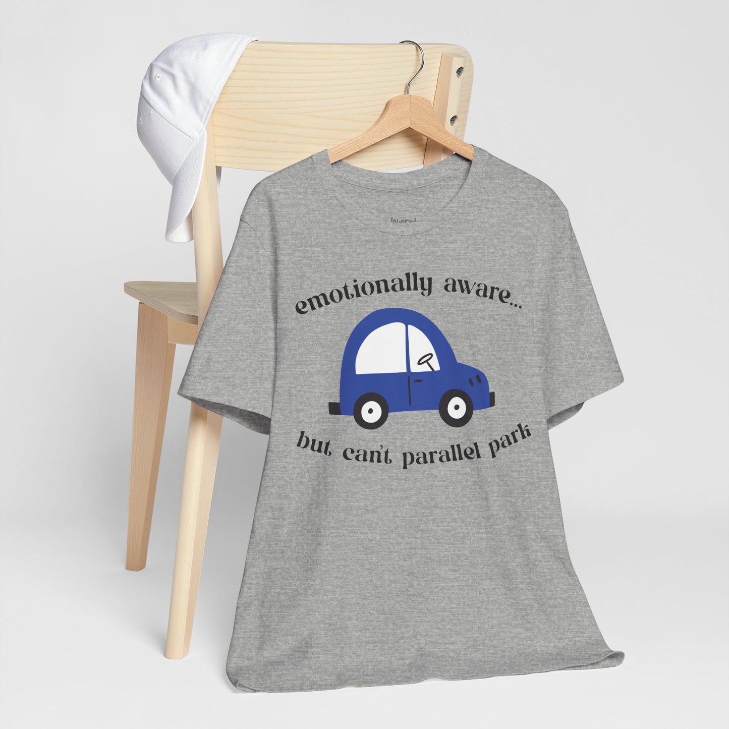 Emotionally Aware But Can't Parallel Park - Unisex Jersey Short Sleeve Tee