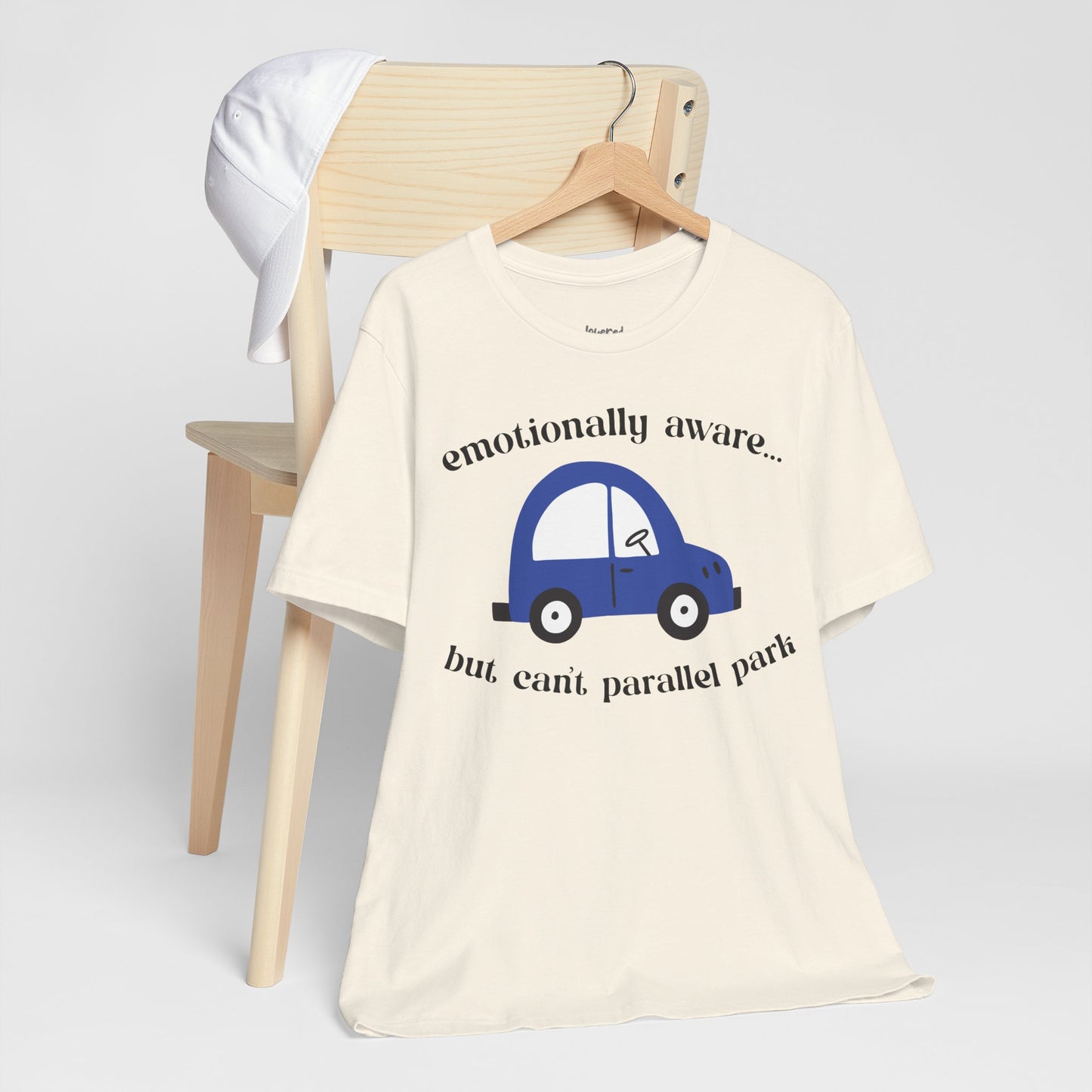 Emotionally Aware But Can't Parallel Park - Unisex Jersey Short Sleeve Tee